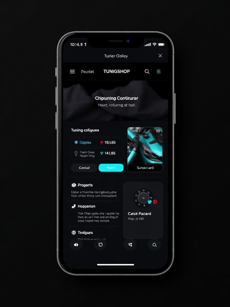 Mobile Ansicht des Chiptuning-Konfigurators auf einem Smartphone